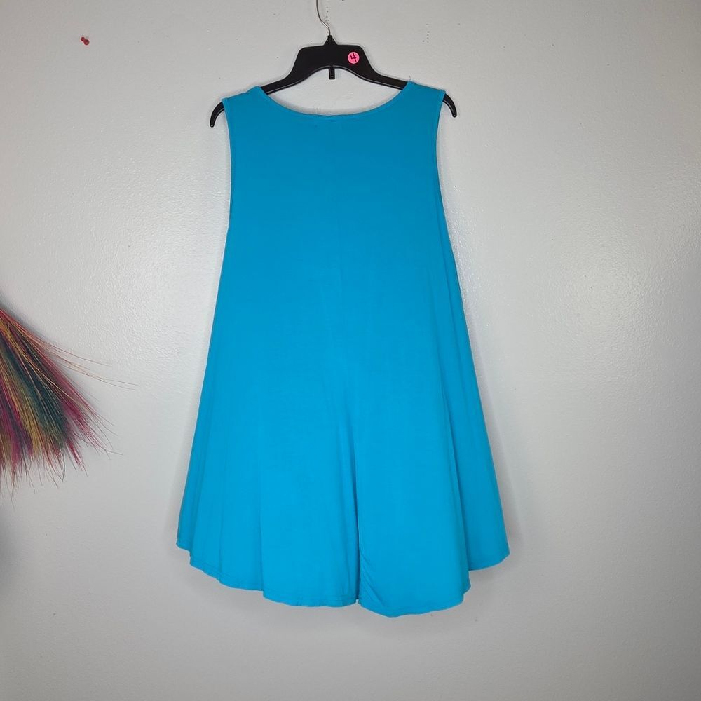 Larace Teal Blue Sleeveless Aline Tunic Tank Size 2X - Picture 6 of 10